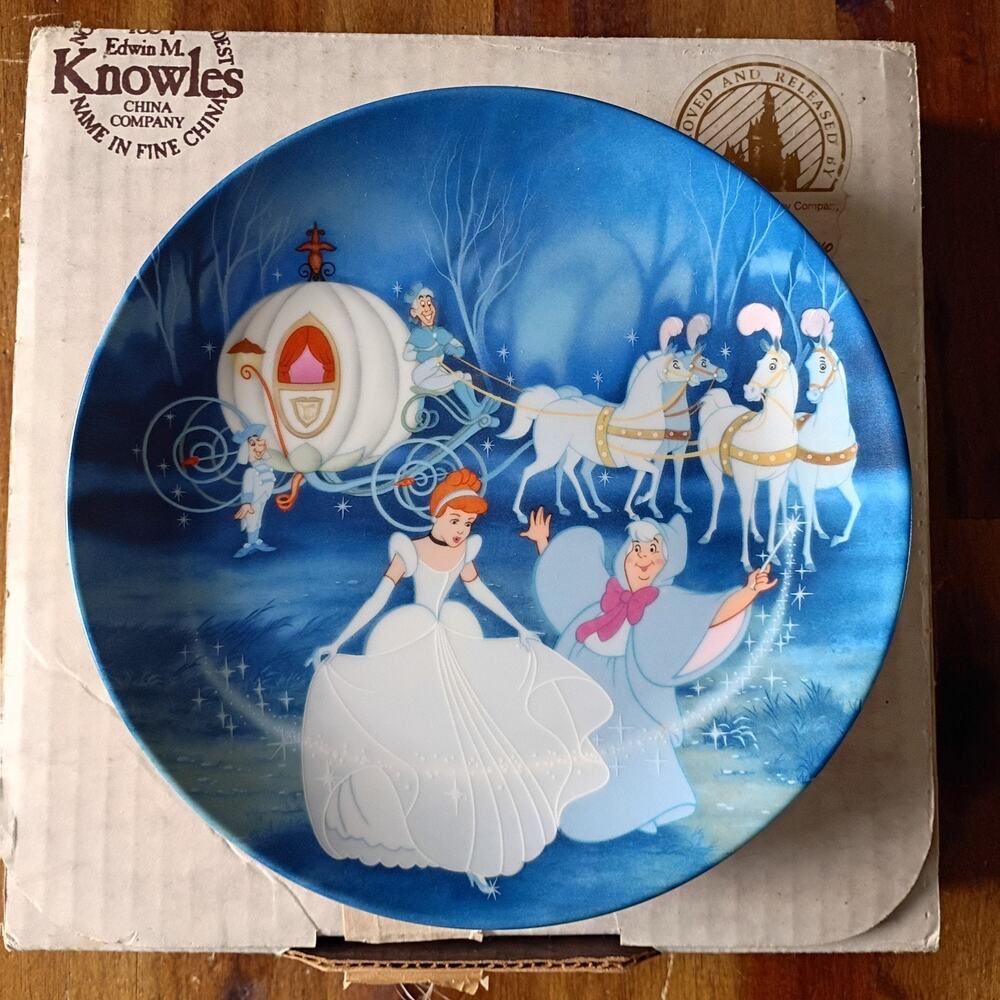 VTG 1988 Cinderella Bibbidi-Bobbidi-Boo Edwin Knowles Collector Disney Plate #1